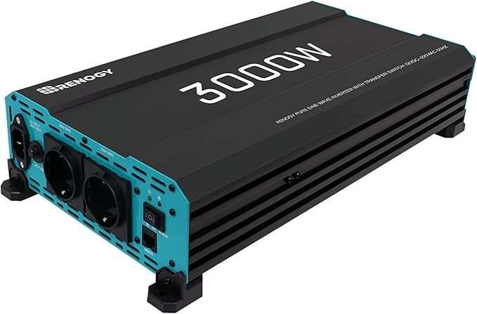 Renogy Falownik sinusoidalny 3000 W/6000 W, 12 V do 230 V, czysty falownik