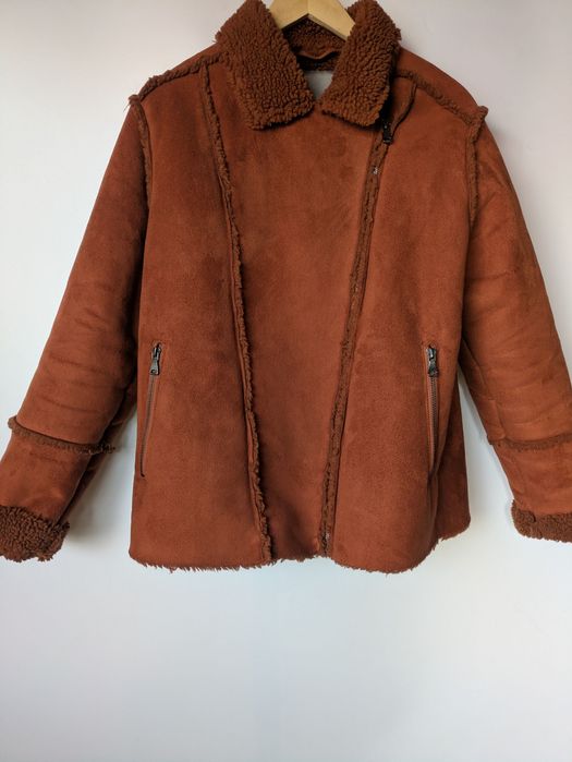 Kożuch Kurtka zimowa damska ramoneska Fransa L