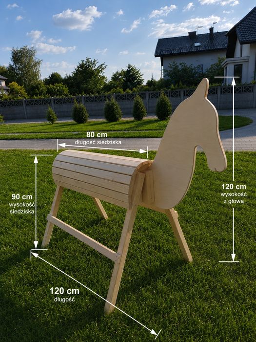 Koń drewniany duży solidny