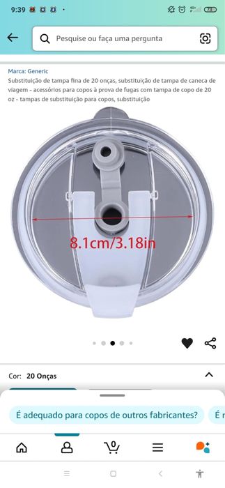 Tampa para caneca de viagem