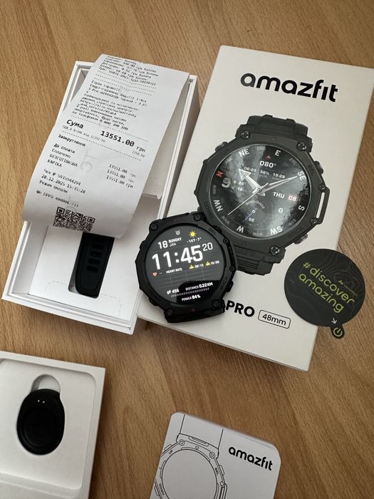 Amazfit T-rex 3 Pro 48mm.Нові,на гарантії.Повний комплект,наложка є