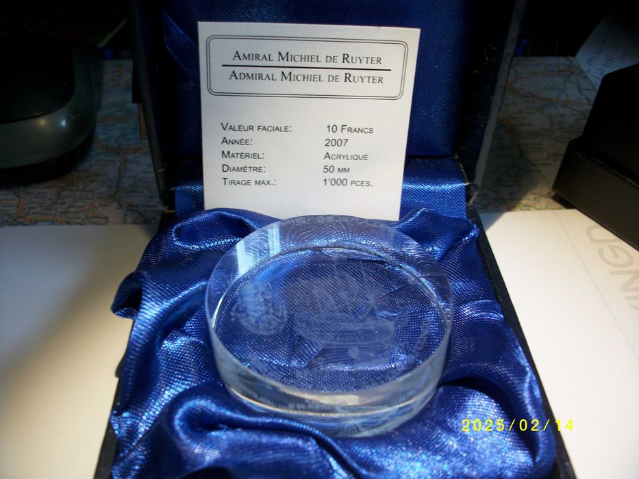 10 Franków 2007 rok Kongo Admirał de Ruyter akryl