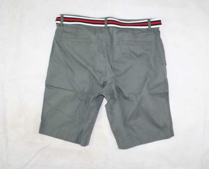 Męskie spodenki Tom Tailor - Polo Team szare szorty z paskiem nowe W34