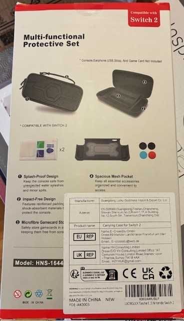 Capa protetora nova para nintendo Switch 2