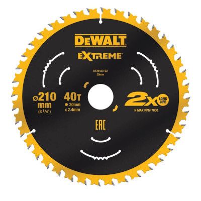 Пильний диск Extreme DeWALT 210x30x2,4. Z40