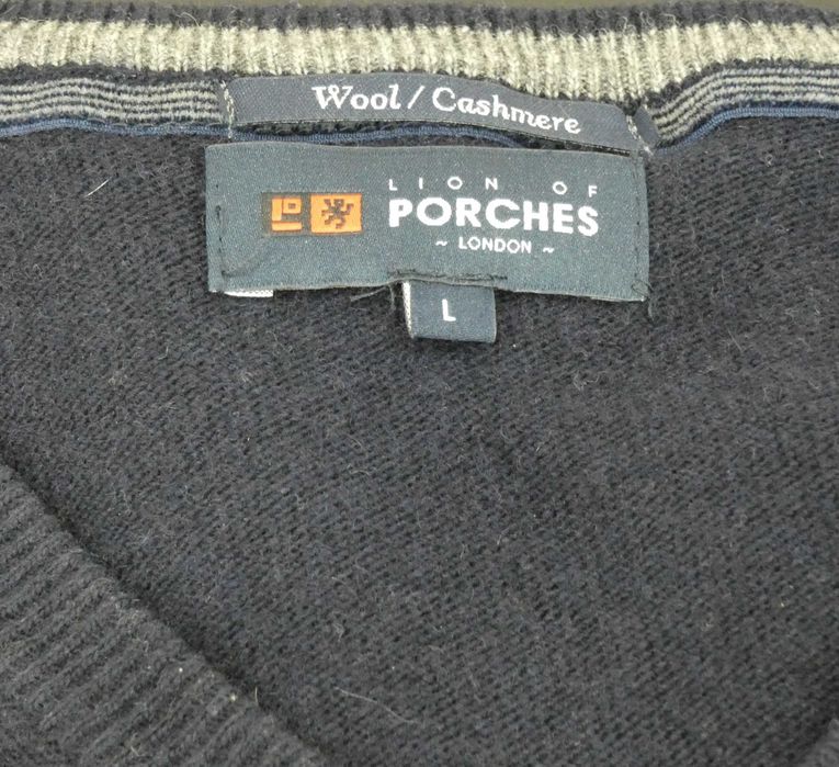 Camisola de Lã Cashmere Lion of Porches - Azul Marinho - Tamanho L