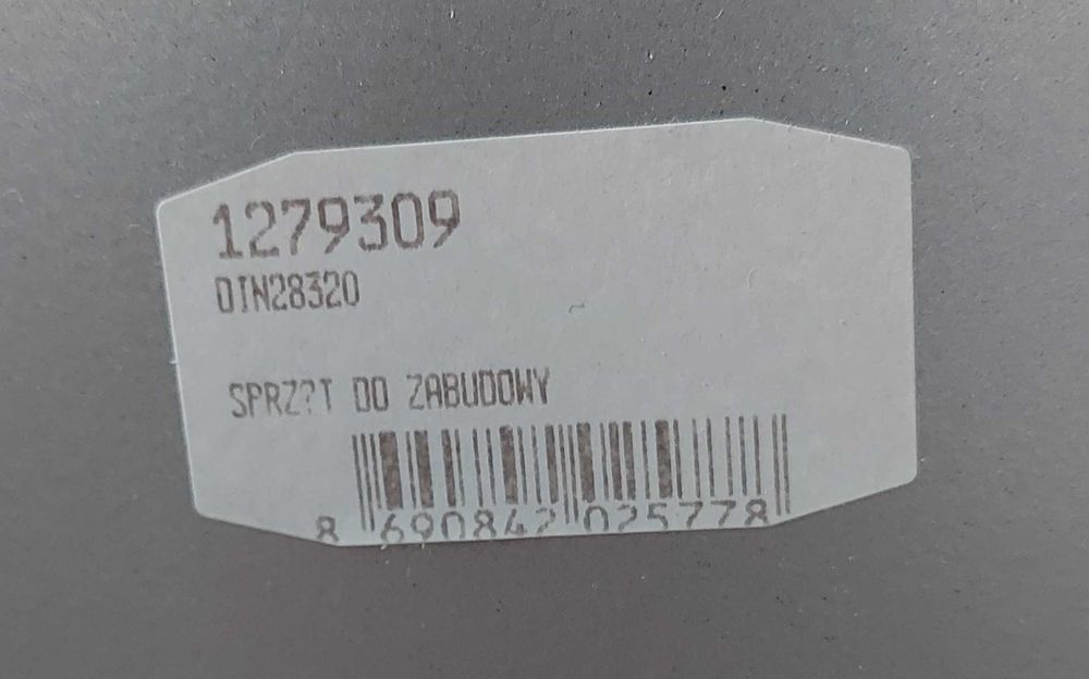 Zmywarka do zabudowy BEKO 60cm model DIN28320 błąd E01