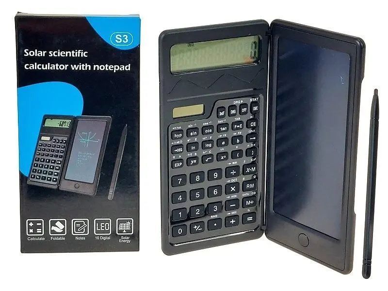 Kalkulator z tabletem LCD i rysikiem. Adar