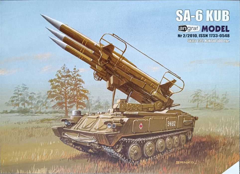 Model kartonowy Angraf 2/2010: p-lot zestaw rakietowy SA-6 KUB