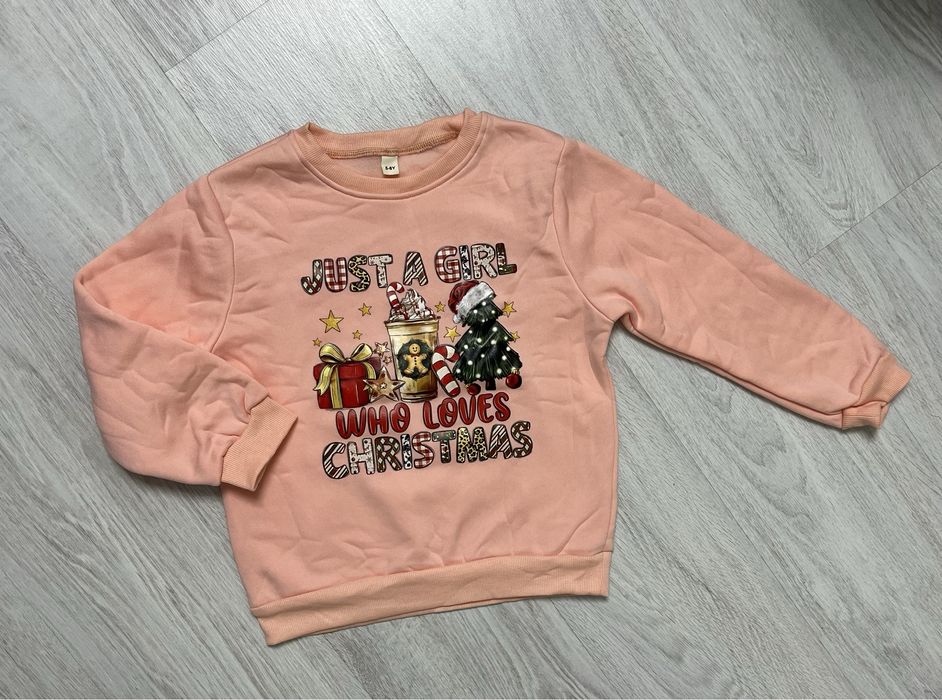 Новорічний світшот для дівчинки,новогодний свитшот для девочки,светер