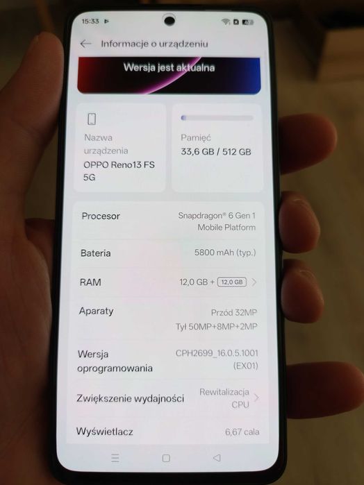 Smartfon Oppo Reno 13 FS 5g jak nowy!!!