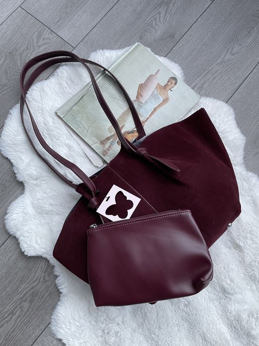 замшева сумка з косметичкою