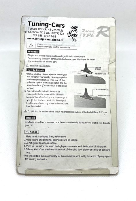 Pilot Spoiler GPS- atrapa, imitacja czarny 40295.