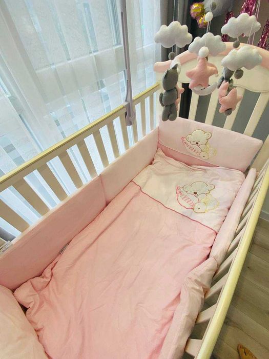 Ліжко дитяче, кроватка з музичним мобілем