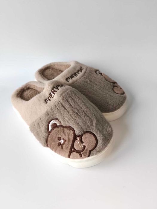 Nowe kapcie ocieplone brązowe Miś męskie ciepłe 42-43