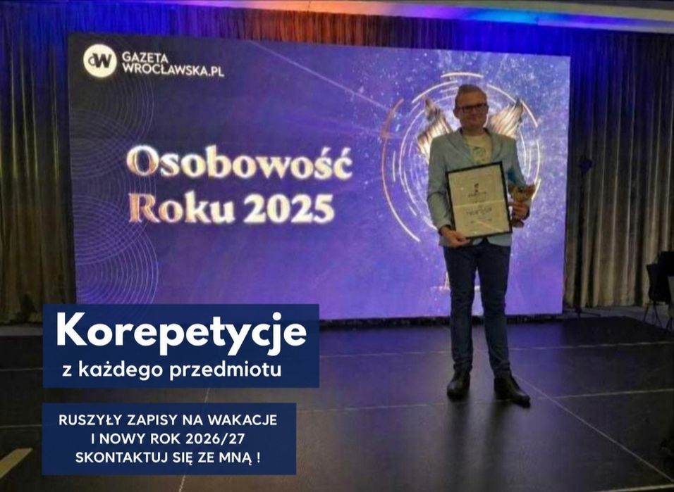 Korepetycje matematyka fizyka chemia egzaminy 8 matura bieżące lekcje kolokwia liceum technikum studia konkursy olimpiady każdy poziom zapisy 2026/27
