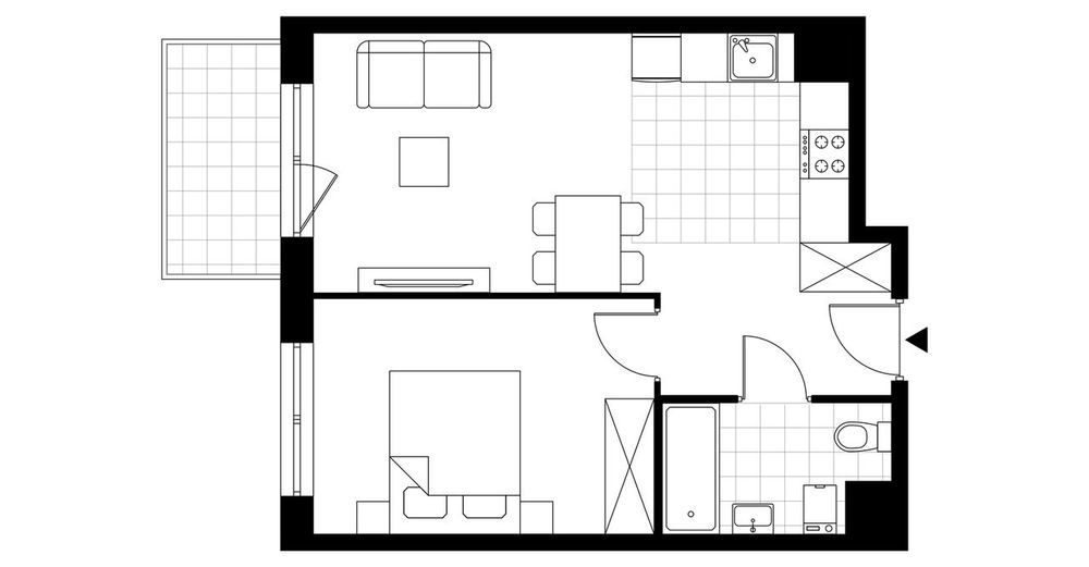 2-pokojowe mieszkanie 39m2 + balkon Bez Prowizji