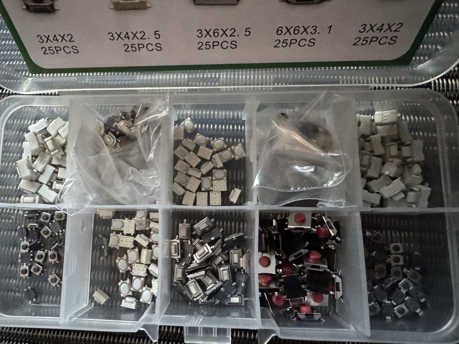 Przełączniki dotykowe 10 rodzai, 200 sztuk