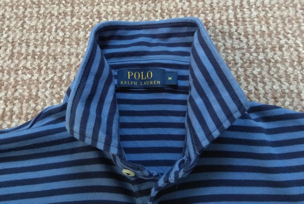 Ralph Lauren Polo поло футболка оригинал M синяя в полоску
