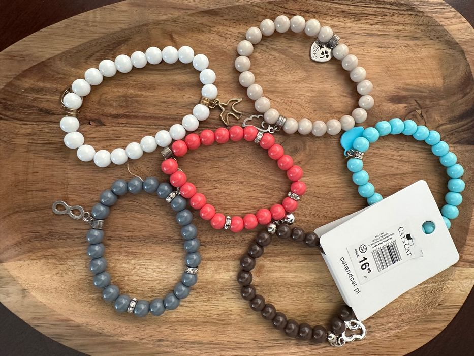 Bransoletki zestaw kulki kolorowe