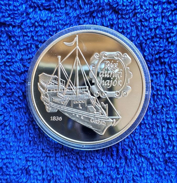 Срібна монета. 1 унція. Пруф. Корабель. Угорщина. 1993 рік