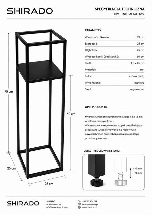 Kwietnik metalowy pojedynczy