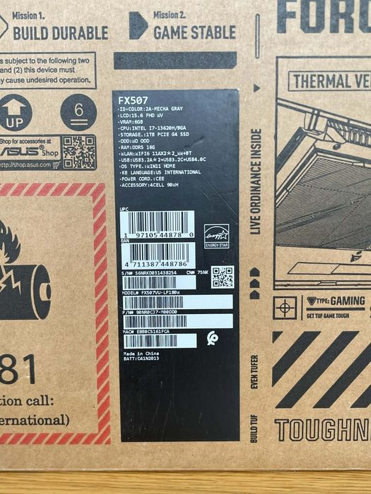 GWARANCJA - NOWY Laptop ASUS TUF Gaming F15 - i7 13620H/32GB/RTX 4050