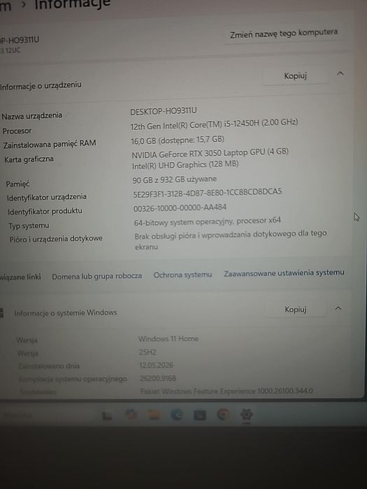 Laptop Gamingowy MSI Thin  Stan BDB