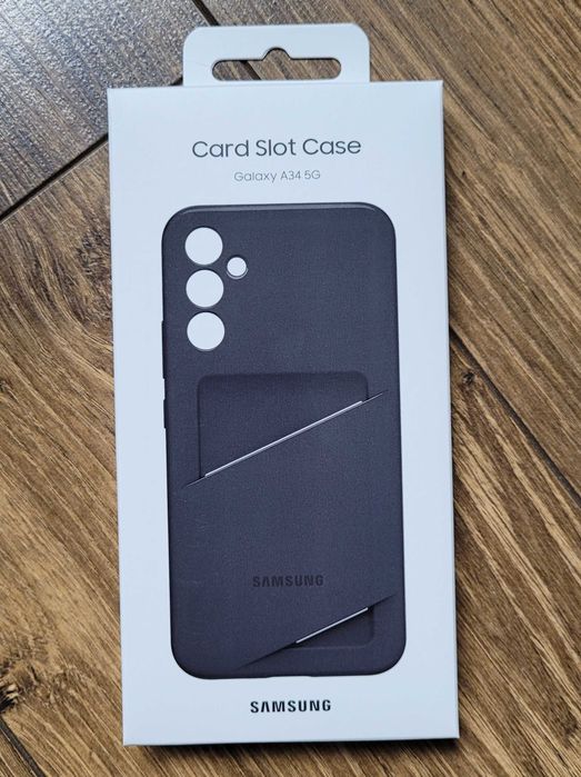 zestaw 2x Samsung etui plecki do Galaxy A34 5G czarne plastik z kieszonką NOWE