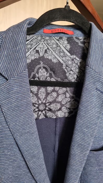 Stylowa marynarka Vistula Super Slim z lnu i bawełny, rozmiar 54L