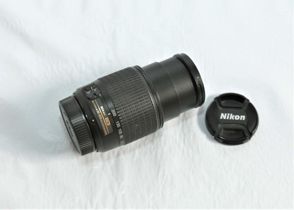 Lente Nikon AF-S 55-200mm objetiva em boas condições