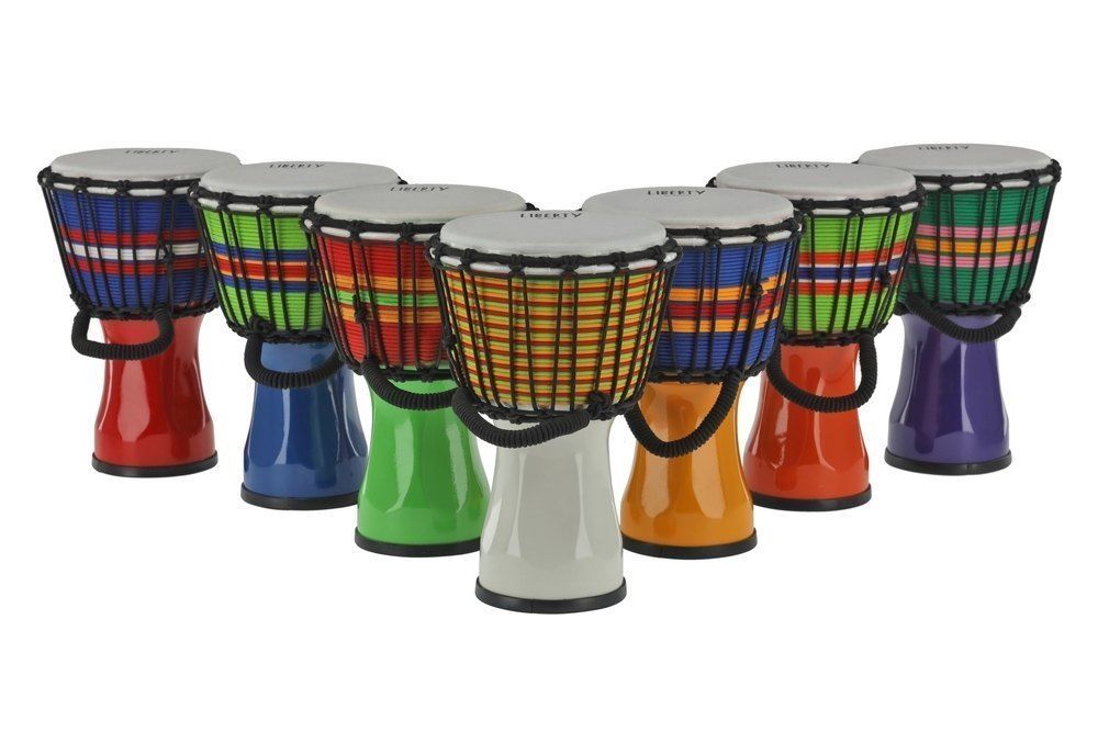 GEWA Djembé Liberty Series Rope Tuned 7" Master Pack – zestaw 7 kolorowych djembe