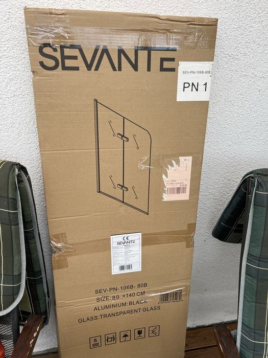 Parawan nawannowy składany 2 skrzydłowy czarny 80 cm
