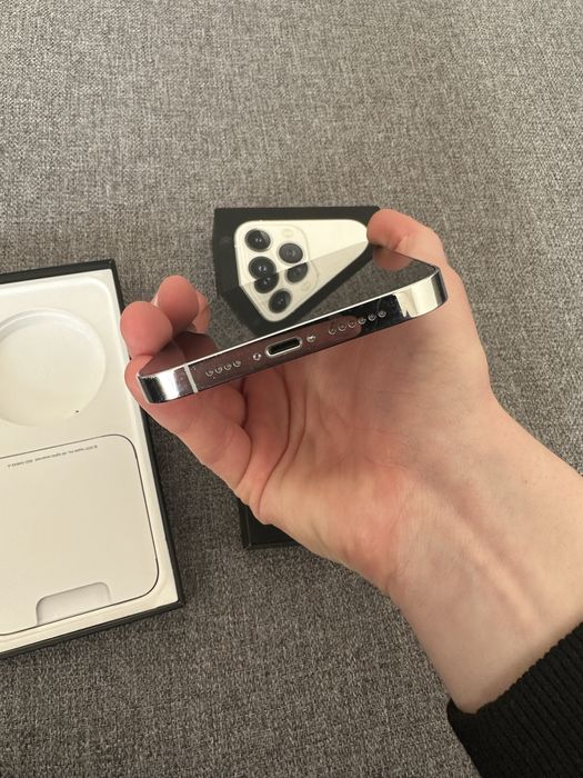 iPhone 13 Pro Max 128GB Silver – 100% Bateria, Idealny
