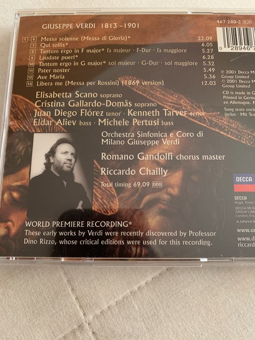 Cd -Five World Premiere -Verdi, Messa, Solenne