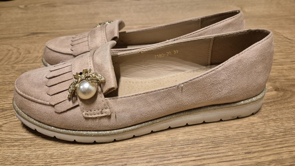 Buty różowe mokasyny zamsz Vices 39