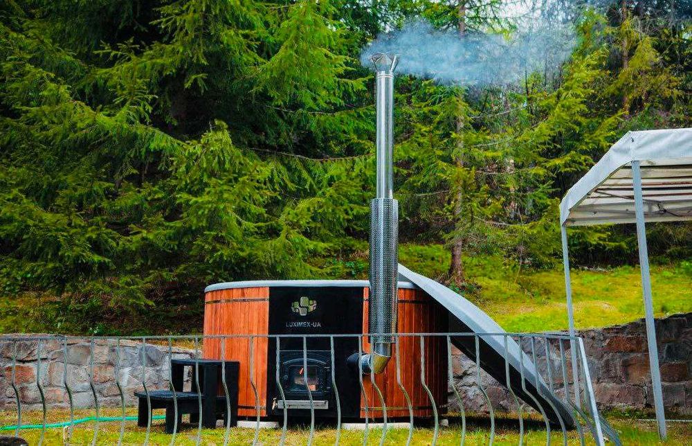 Виробники чанів джакузі. Купіль на дрова Мобільна лазня Баня Сауна