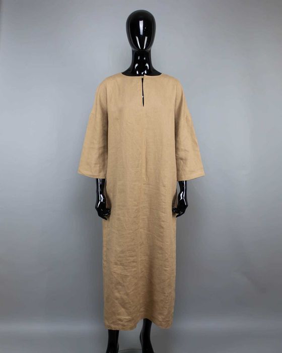 Стильная льняная туника Max Mara.Свободное платье с карманами