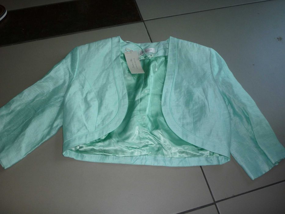 Minuet bolero w kolorze miętowym len nowy