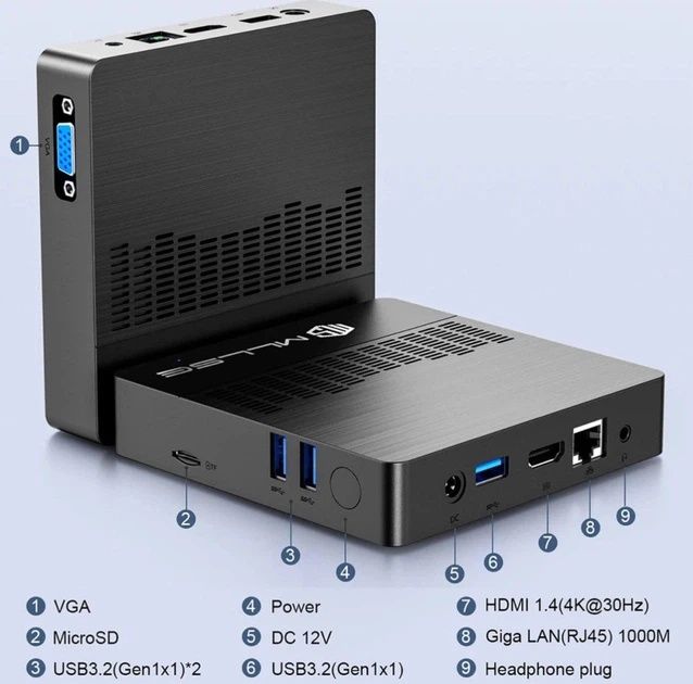Міні ПК MLLSE M2 Air Mini PC Intel N4000 / 6GB RAM / 128GB ROM / Windo