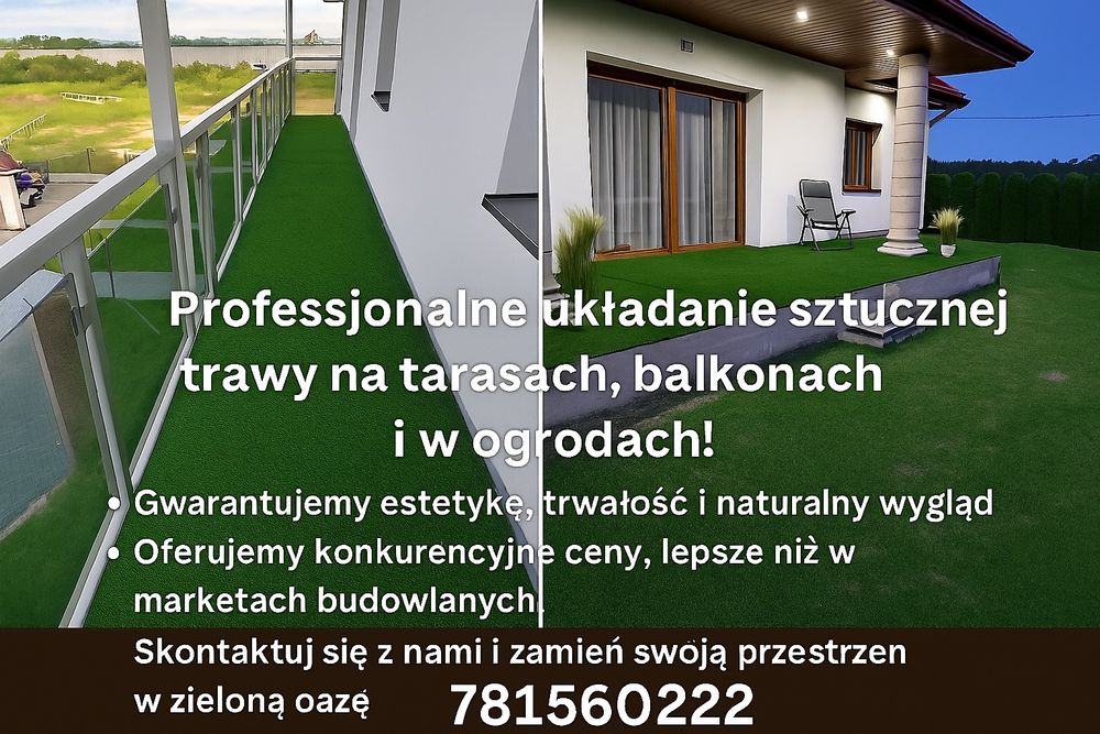 Sztuczna trawa na tarasy i balkony