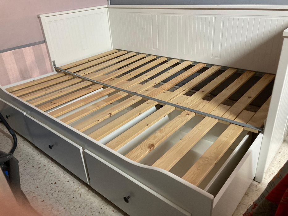 IKEA HEMNES cama individual/dupla com 3 gavetas branco