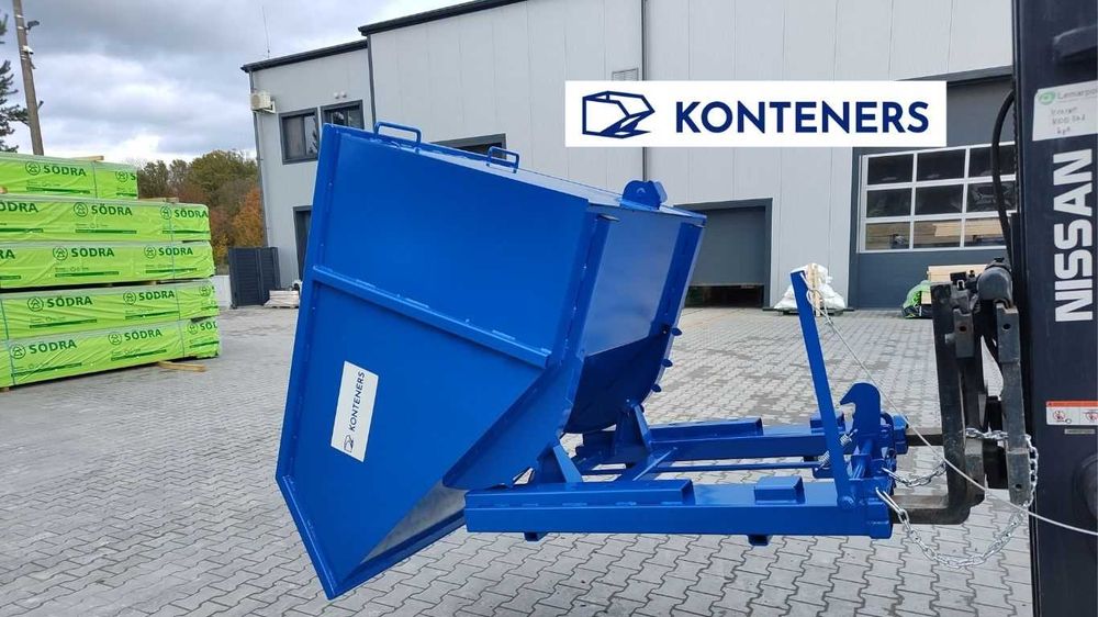 Kontener samowyładowczy, koleba, koliba, pojemnik 1 m3 na drewno, złom