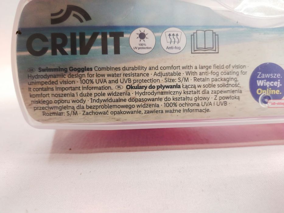 Okulary do pływania Crivit S/M różowe