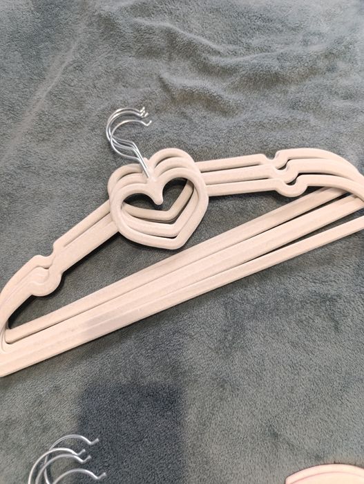 Набір 10 шт плічка тремпель вішак плечика Серце оксамитові флоковані