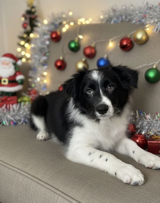 Piesek border collie czarno bialy