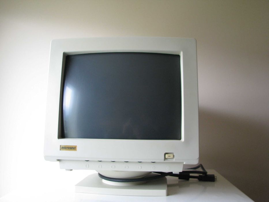 Monitor do komputera CRT Microspot, 14 cali, 1995r. Retro Gaming PC DOS SVGA