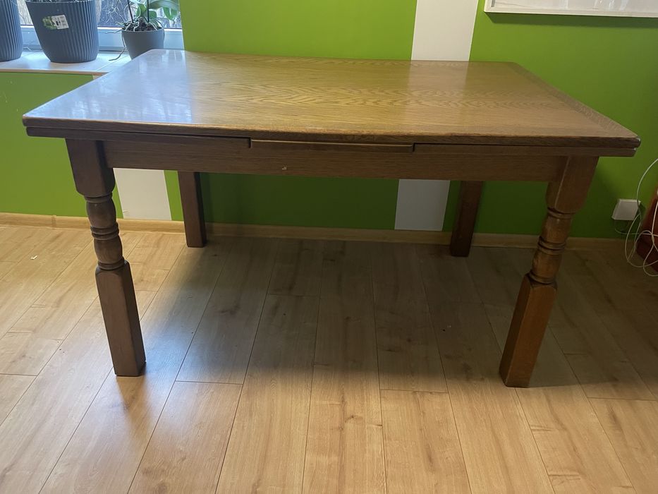 Stół dębowy rozkładany + 5 krzeseł ottensarndt 130/224 x 87