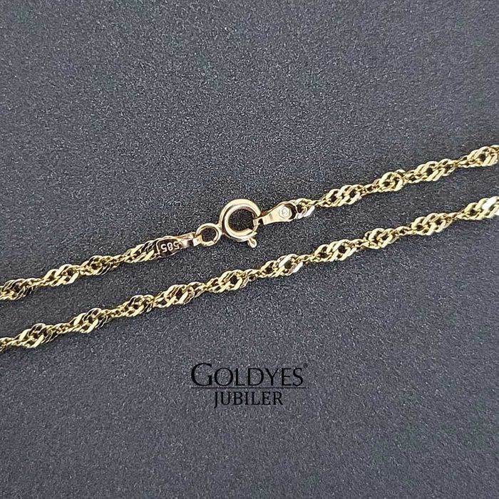 Złoty łańcuszek singapur próby złota 585