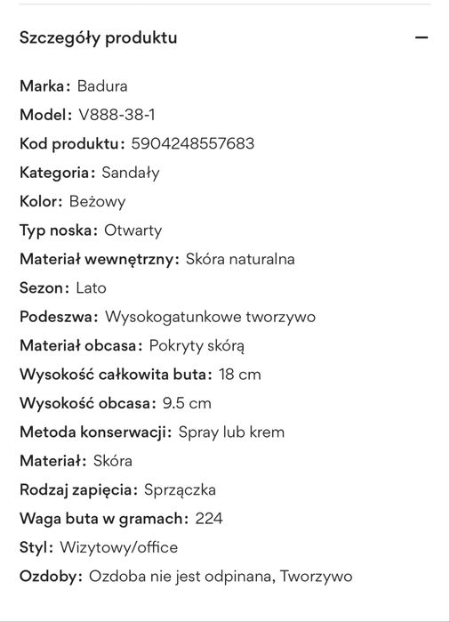 Sandałki Badura Skóra Lakierowana